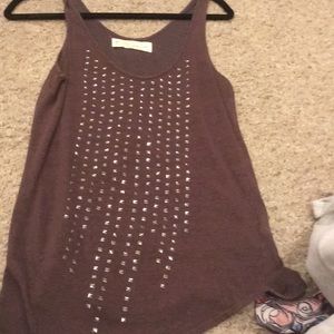 Graham & Spencer Brown Studded Top